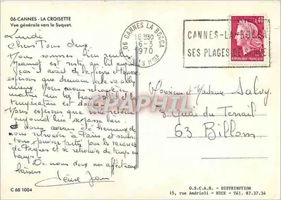 Cannes - La Croisette — Ogólny widok w kierunku Suquet — O.S.C.A.R. Distribution — Rewers