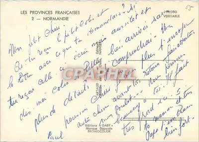 Normandie — Carte postale ilustrada — Edições Gaby — Verso
