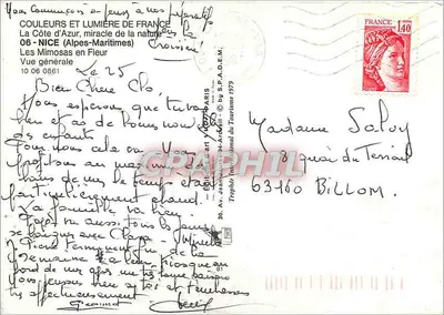 Visão geral de Nice — Os Mimosa em Flor — Edição S.P.A.D.E.M. n° 06 0861 — Verso