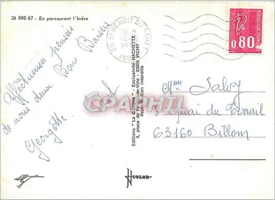 O Indre — Colagem de locais turísticos — Edições 'La Cigogne' — Verso