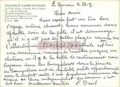 Sanary-sur-Mer — Os arredores da Costa Azul — Éditions d'Art Paris — Verso