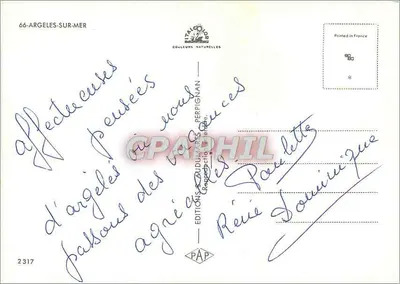 Argelès-sur-Mer — widok panoramiczny i plaże — Wydawnictwo Audoumardes Perpignan — Rewers