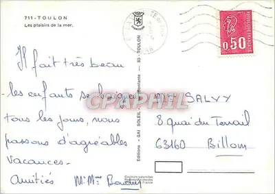 Toulon — Prazeres do mar — Éditions « GAI SOLEIL » — Verso