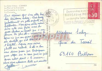 Cannes — Widok panoramiczny na port, Croisette i plażę — Wydawnictwo MAR — Rewers