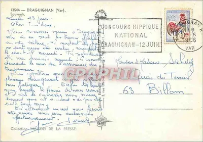 Draguignan — widok basenu, wsi i kościoła — Rewers