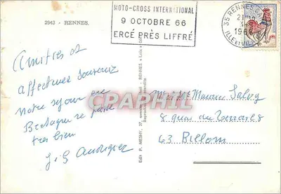 Rennes — Panoramiczny widok najważniejszych zabytków — Edit P. MESNY, n°2943 — Rewers