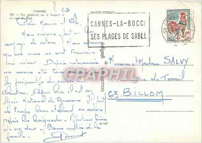 Cannes — Ogólny widok na Saquet i fragment portu — Cannes-La-Bocca — Rewers