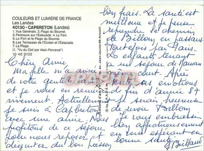 Capbreton — Vista geral e pescadores na estacada — Éditions d'art A.D.E.M. (40130) — Verso