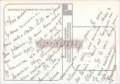 Zamek w Calvados — Zbiór 8 zamków i pałaców — Wydawca Emy, nr 831 — Rewers
