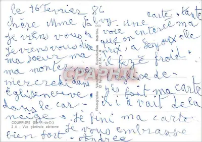 Courpière (63, P.-de-D.) — Ogólny widok z lotu ptaka — Fot. CIM — Rewers