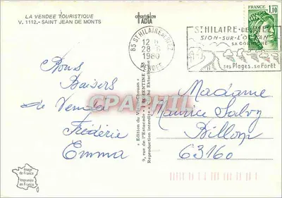 St JEAN de MONTS — widok z lotu i panoramowy — Wydawnictwo Francuskie — Rewers