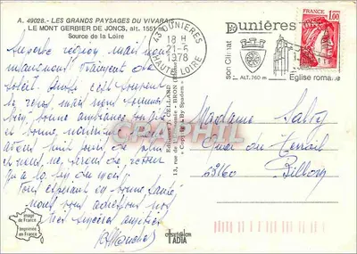 Monte Gerbier de Joncs — Fonte da Loire — Éditions J. Cellard, n° 4908 — Verso