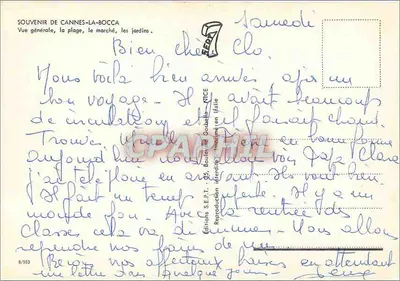 La Bocca — ogólne widoki, plaża, rynek, ogrody — Wydawnictwo S.E.P.T. nr 8/553 — Rewers
