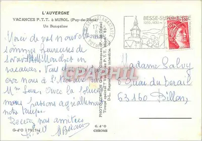 Bungalow em Murois (Puy-de-Dôme) — Férias P.T.T. — Edição especial G.d'O Chrome — Verso