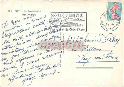 Nice - A Promenade dos Ingleses — Edições Colleurs d'Interdite — Verso