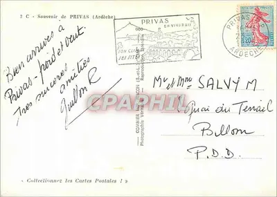 Prévias (Ardèche) — Pamiątka z Prévias — Combiér Fotograf — Rewers