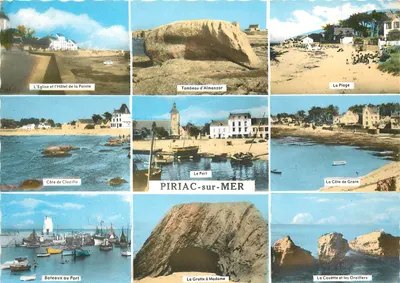 Piriac-sur-Mer — vista panorâmica com 9 vignettes — Éditions Cloz, Nantes