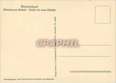 Meersburg am Bodensee — Seefront nowego zamku — Graph. Kunst- u. Verlagsanstalt A. Weber & Co., Stuttgart, Nr. 62053 — Rewers