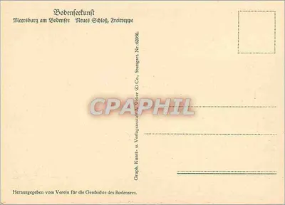 Meersburg am Bodensee — Novo castelo, escada de subida — Graph. Kunst- u. Verlagssanstalt Weber & Co., Stuttgart — Verso
