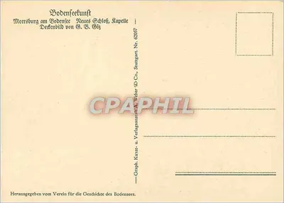 Meersburg am Bodensee — Decorações da capela do Novo Castelo — Graph. Kunst- u. Verlagsanstalt A. Weber & Co., Stuttgart — Verso