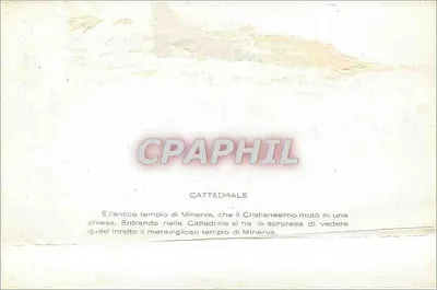 Bilhete postal moderno Siracusa Catedral — Verso