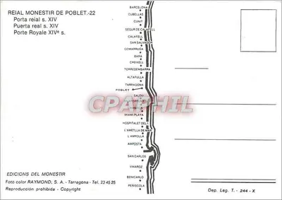Porta królewska klasztoru Poblet — XII wiek — Wydawnictwo del Monestir, Tarragone — Rewers