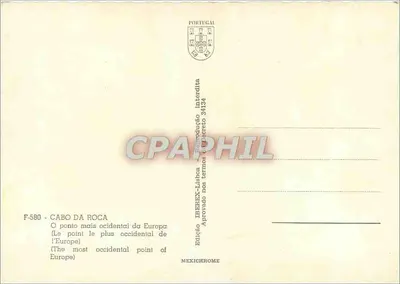 Cabo da Roca — o ponto mais ocidental da Europa — Edição IBEREX-Lisbon — Verso