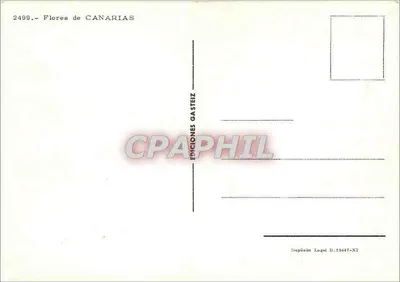 Flores de Canarias — Ediciones Gasteiz — n° 2499 — Reverso