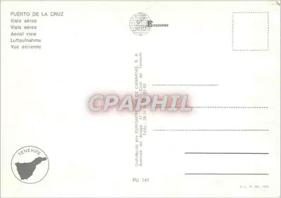 Puerto de la Cruz — widok z powietrza — EUROAFRICA DE CANARIAS, S.A. i PU 141 — Rewers