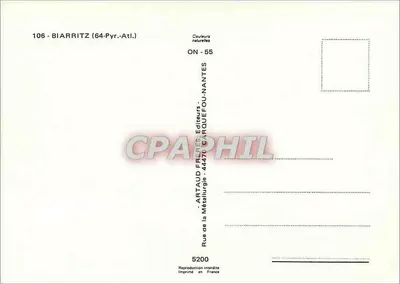 Biarritz — Widok panoramiczny — Artaud Frères, Nantes — Rewers