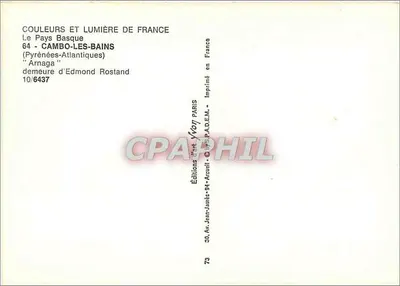 Cambo-les-Bains — 'Arnaga' — Éditions d'Art Yvon — Rewers