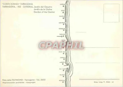 Jardim do Claustro — Catedral de Tarragone — Foto color RAYMOND — Verso