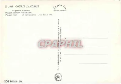 Course landaise — Elementy biegu — Wydawca Élécteur, nr 2465 — Rewers
