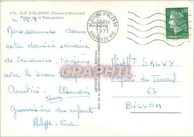 Plage de la Remigeasse — Ile d'Oleron (Charente-Maritime) — Artaud Frères, Éditeurs — Rewers