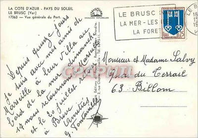 Le Brusc (Var) — Vista general del puerto — Ediciones de Francia, 2, rue Clapier, Marsella — Reverso