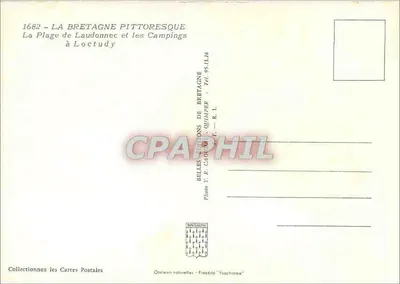 Piaszczysty plażowy Laudonnet i obozy kempingowe w Loctudy — kolekcja 'Belles Cartes Postales de Bretagne' nr 1682 — Rewers