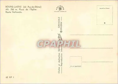 Bourg-Lastic — Place de l'Église — Editions Coupures Naturelles — Verso