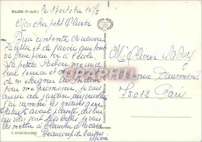 Billom — Widok panoramiczny i zamek — Wydawca Cing — Rewers