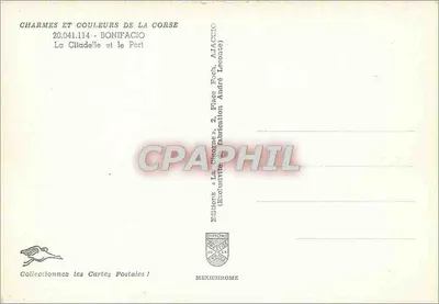 Bonifacio — La Ciudadela y el Puerto — Ediciones « La Corogne » — Reverso