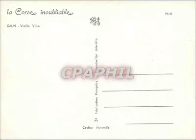 Calvi - Velha Cidade — vista da igreja e das ruas — n°94/40 — Verso