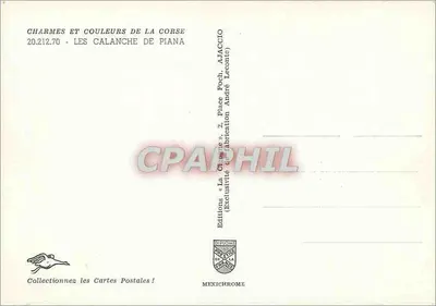 Les Calanche de Piana — Corse — Éditions La Corse — Verso