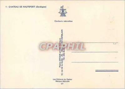 Castelo de Hautefort — Dordogne — Editor Pierre Artaud et Cie, Saint-Herblain — Verso
