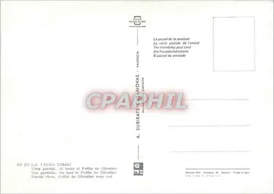 La Línea — widok częściowy z Peñón de Gibraltar w tle — A. Subirats Cananovas, nr 50 — Rewers