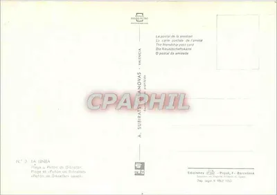 La Linea — Praia e Penon de Gibraltar — A. Subirats i Sanovas — Verso