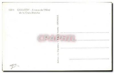 Chambéry — Anexo do Hotel de la Croix-Blanche — Edição « La Cigogne » — Verso