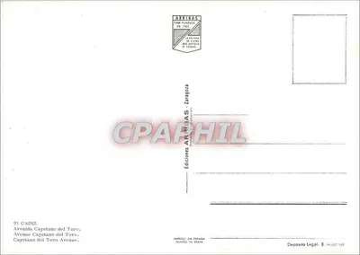 Widok z powietrza ulicy Cayetano del Toro w Cadix — Wydawnictwo Aribas, seria 44.037 — Rewers