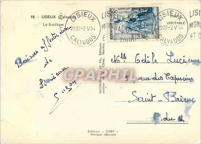 A Basílica do Sagrado Coração — Lisieux — Éditions Gaby — Verso