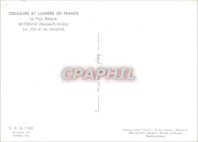 Bayona (Bajos Pirineos) — La ciudad y los muros — Ediciones d'Art YVON — Reverso