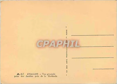 Avallon — Ogólny widok z ogrodów obok Morlandy — Cités des Arts Photomécaniques, Paryż — Rewers