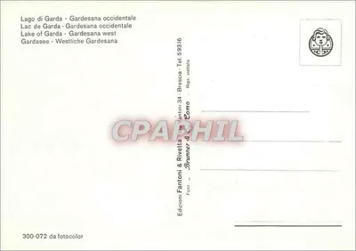 Trasa nad jeziorem Garda — widok panoramiczny — Wydawnictwo Fantoni & Rivetta, nr 300-072 — Rewers